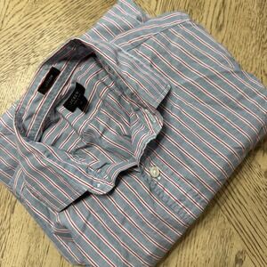 J Crew Ludlow Shirt Blue Red Stripe Button Down Oxford Cotton Men Size Medium